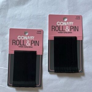 Conair roll & pin 18 black pin pack (lot of 2)